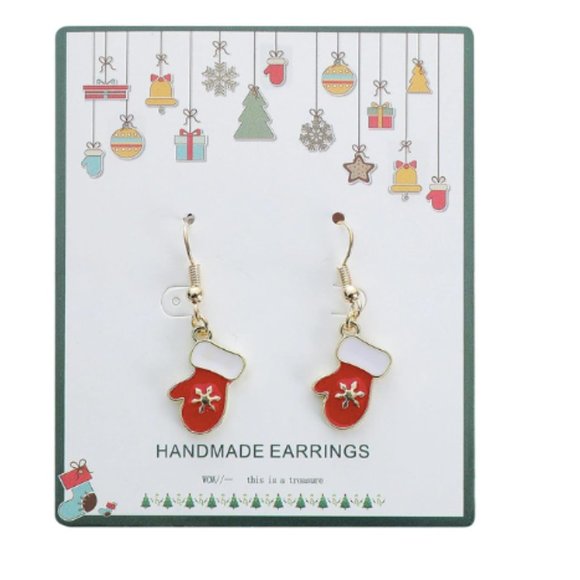 Geometric Christmas Earrings - Picture 3 of 3